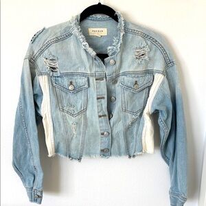 PacSun Distressed Collarless Cropped Jacket